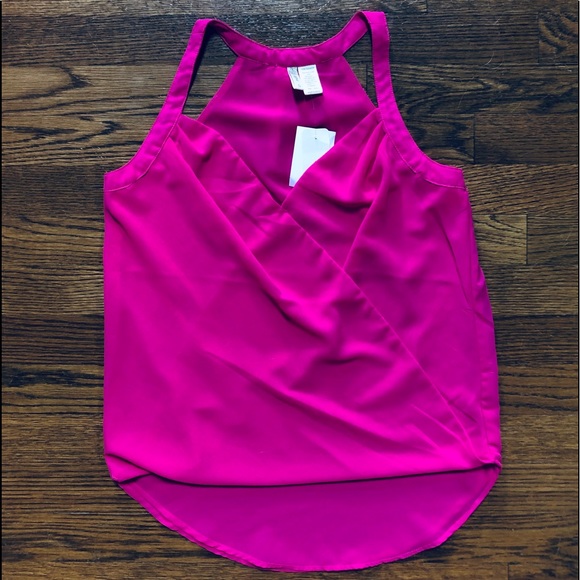NWT Pink High Low V-Nexk Tank Top - Picture 2 of 7
